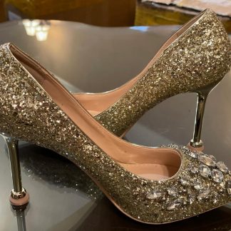 Golden Bridal High Heel Shoes